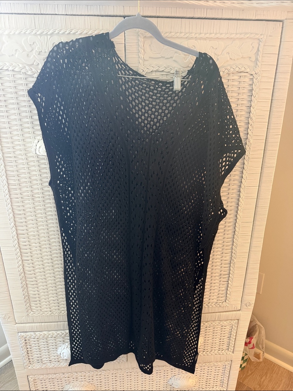 Anthropologie Black Crochet Cover-Up